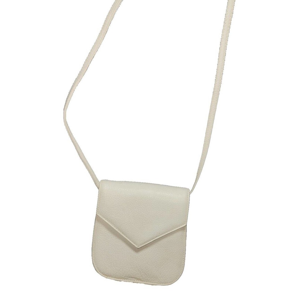 Unisa U1 Vintage Small White Leather Crossbody Purse Made In Uruguay
